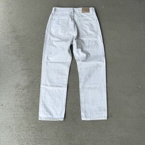 6397 Cropped White Denim Jeans Womens 26 High Rise Loose Fit